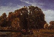 Theodore Fourmois The lake at Beloeil oil on canvas